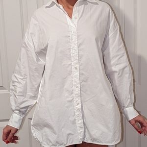 Zara cotton asymmetrical white shirt size XS